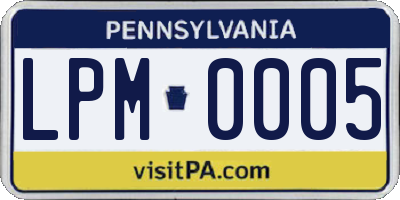 PA license plate LPM0005