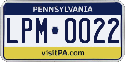 PA license plate LPM0022
