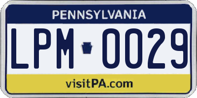 PA license plate LPM0029