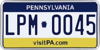PA license plate LPM0045