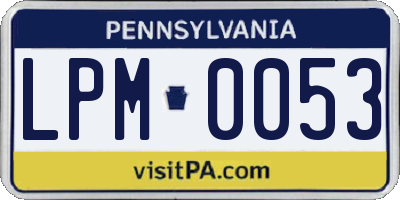 PA license plate LPM0053