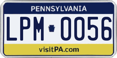 PA license plate LPM0056