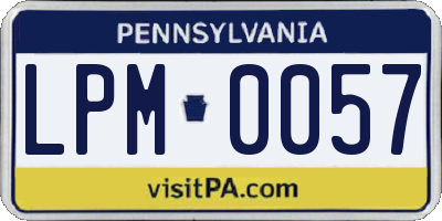 PA license plate LPM0057