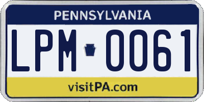 PA license plate LPM0061