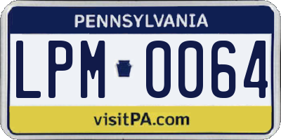 PA license plate LPM0064