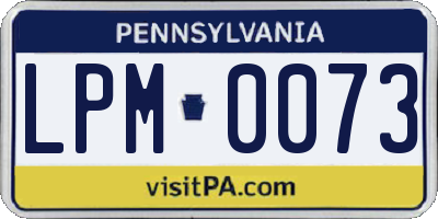 PA license plate LPM0073