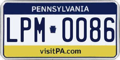 PA license plate LPM0086