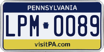 PA license plate LPM0089