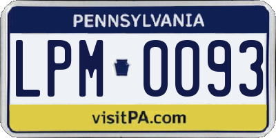 PA license plate LPM0093