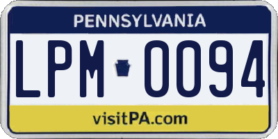 PA license plate LPM0094