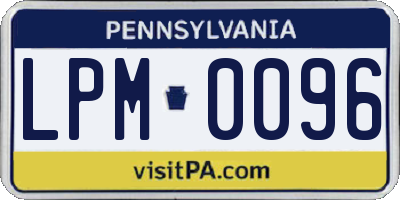 PA license plate LPM0096