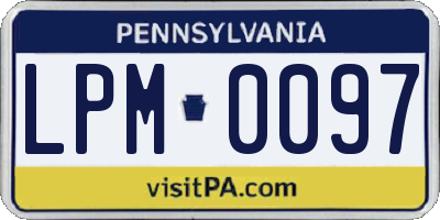 PA license plate LPM0097