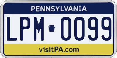 PA license plate LPM0099
