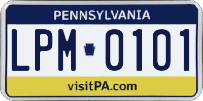 PA license plate LPM0101