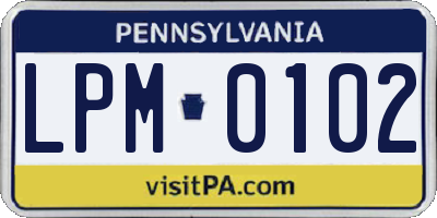 PA license plate LPM0102
