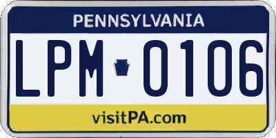 PA license plate LPM0106