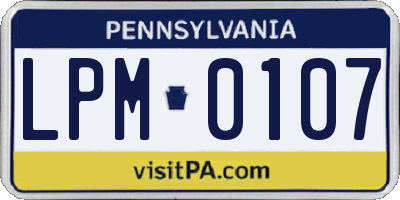 PA license plate LPM0107