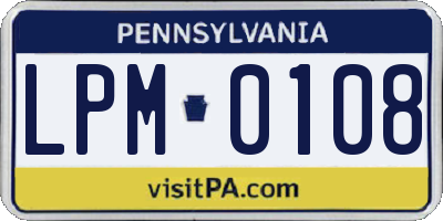 PA license plate LPM0108