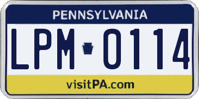 PA license plate LPM0114