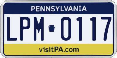 PA license plate LPM0117