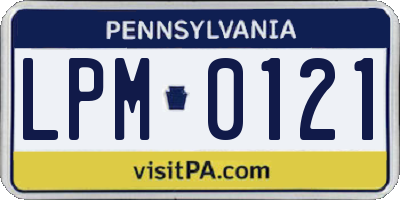 PA license plate LPM0121