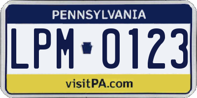 PA license plate LPM0123