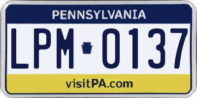 PA license plate LPM0137