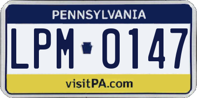 PA license plate LPM0147