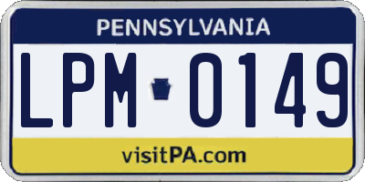 PA license plate LPM0149