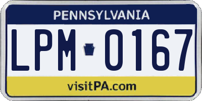 PA license plate LPM0167