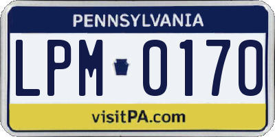 PA license plate LPM0170