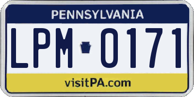 PA license plate LPM0171