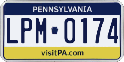 PA license plate LPM0174
