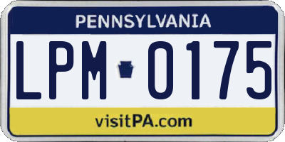 PA license plate LPM0175
