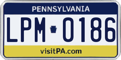 PA license plate LPM0186