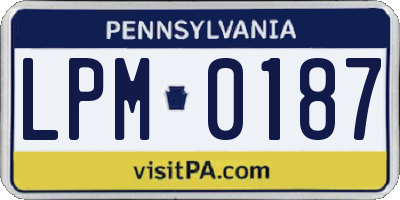 PA license plate LPM0187