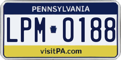 PA license plate LPM0188