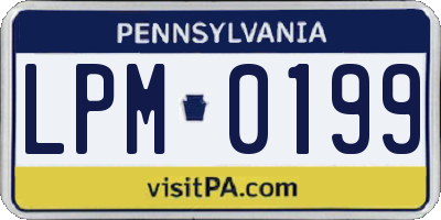 PA license plate LPM0199