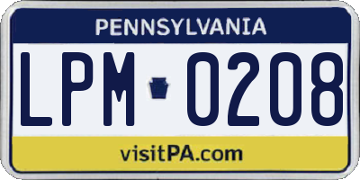 PA license plate LPM0208