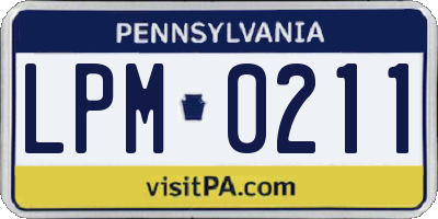 PA license plate LPM0211