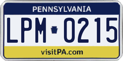 PA license plate LPM0215