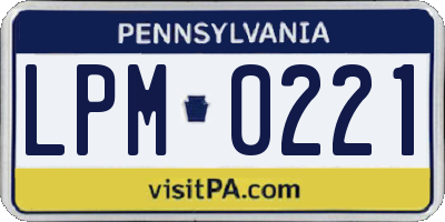 PA license plate LPM0221