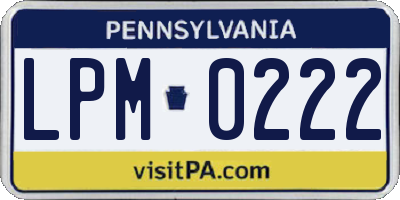 PA license plate LPM0222