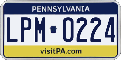 PA license plate LPM0224