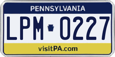 PA license plate LPM0227