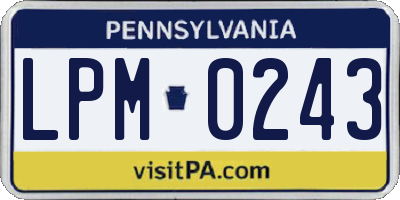 PA license plate LPM0243