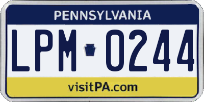 PA license plate LPM0244