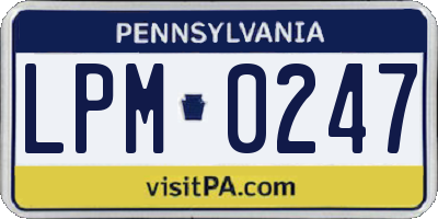 PA license plate LPM0247