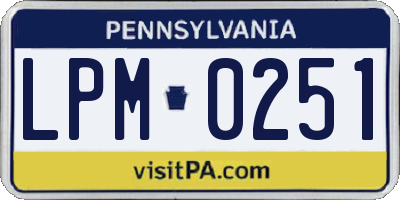 PA license plate LPM0251