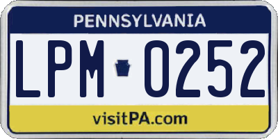 PA license plate LPM0252